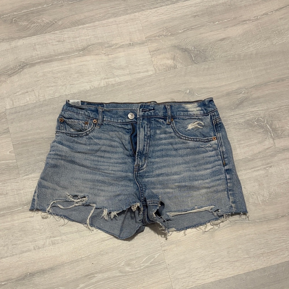 Distressed Blue Denim Shorts